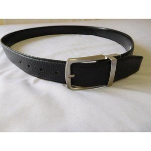 Cole Haan Mens Belt 42 BLACK  Rev Feather Edge Pebble to Smooth -- Leather New